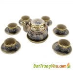 Bộ ấm chén – men rạn cổ bọc đồng 2