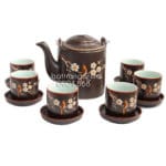 Bộ ấm tích khắc chìm hoa đào – 1,25 lít