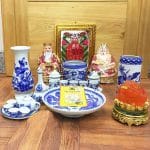 Bộ đồ thờ thần Tài Thổ Địa men lam 2