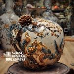 Bình hút tài lộc Phú Quý Thành Danh men rạn cao 40cm