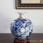Bình hút tài lộc Lý Ngư Vọng Nguyệt cao 28cm (vàng 18k)