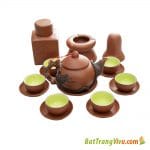Bộ Ấm Chén Đắp Nổi – Hoa Đào Đen – Phụ Kiện