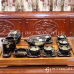 Bộ ấm chén hoả biến Kim Sa Bát Tràng